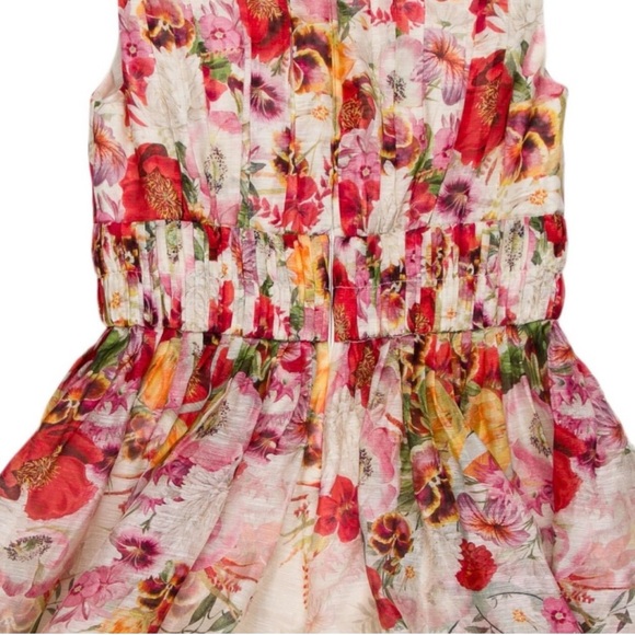 Zimmermann Floral Skater Dress in Pink and Cream size Zimmerman 1, fits US 4 - Picture 4 of 6